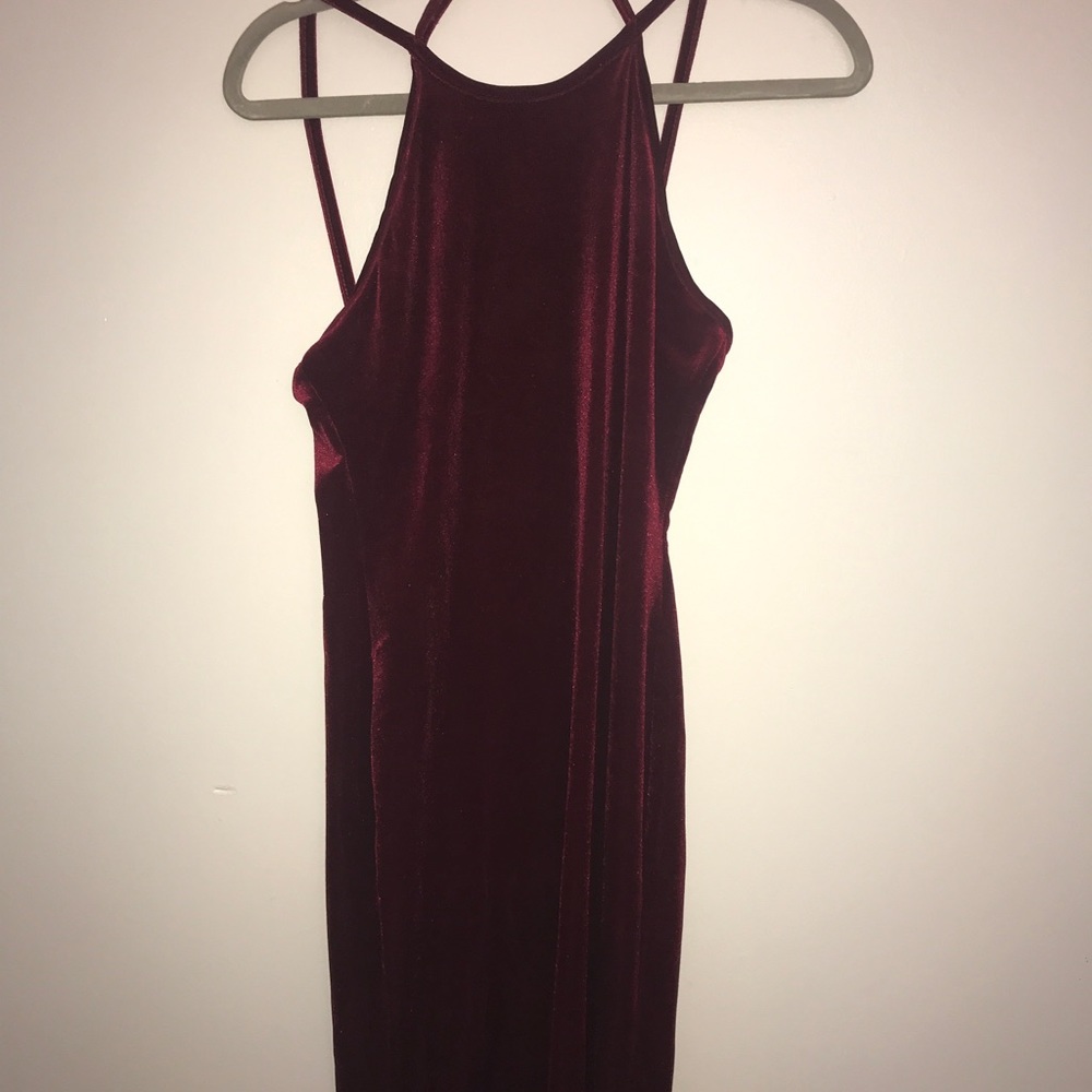 Calf length dress. Velvet